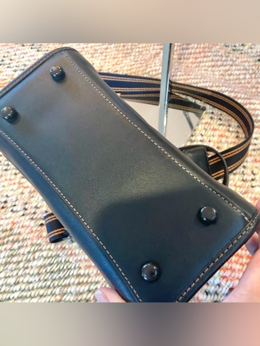 Coach Black Field Tote 22 - Smooth & Refined Calf Leather-Quilted Puffy Hangtag - Picture 2 of 10
